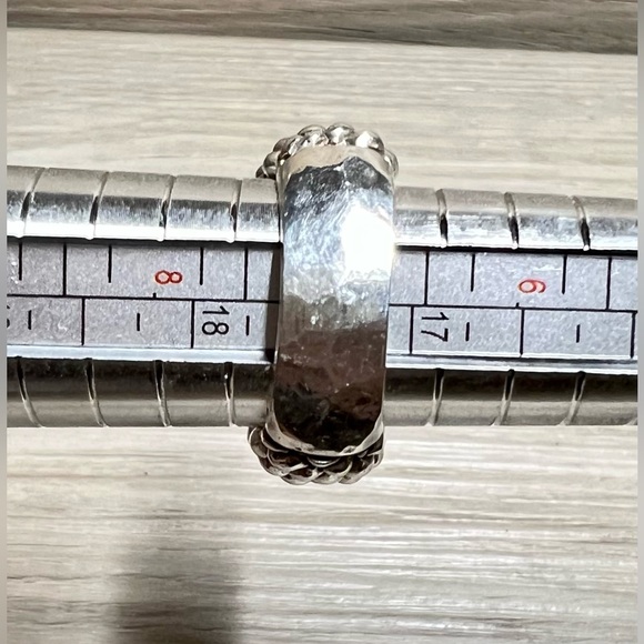 Designer Dian Malouf Sterling Silver & 14K Yellow Gold Textured Dome Ring,Size 7 - Picture 11 of 11